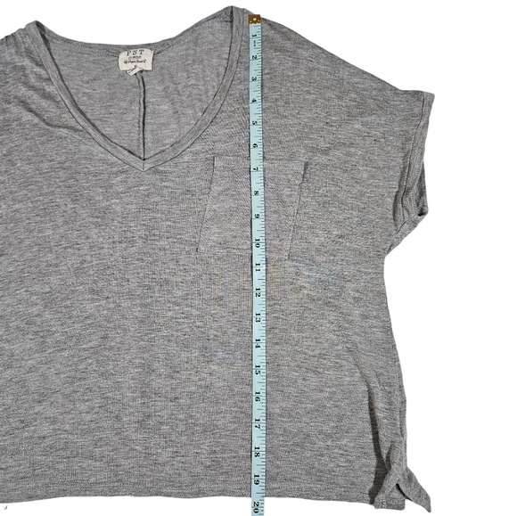Project Social T Cropped V-Neck T Shirt, Heather Grey, XS - Picture 7 of 8